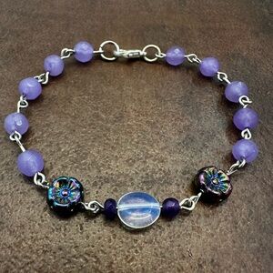 Handmade Austrian Crystals And Moonstone beaded Bracelet For Women